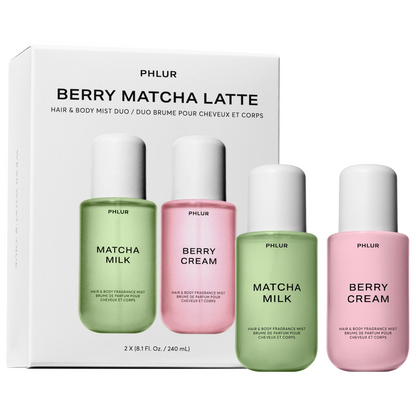 Phlur Matcha Milk & Berry Cream Body Mist Duo – Gourmand Layering Set