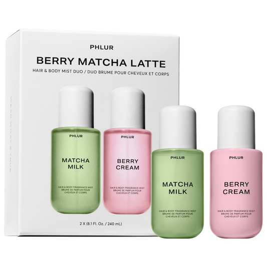 Phlur Matcha Milk & Berry Cream Body Mist Duo – Gourmand Layering Set
