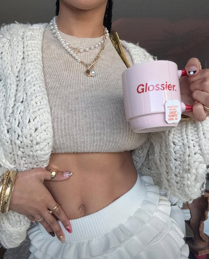 ✨ Glossier “Three-Eyed Smiley” Ceramic Mug