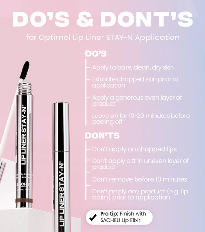Sacheu STAY-N Peel-Off Lip Liner Stain – Longwear, Hydrating & TikTok Viral